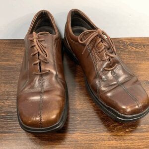 Rockport Leather Upper Lace Up Closed Toe Oxford Shoes Chestnut Brown Size 9M